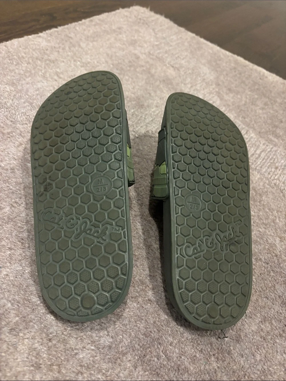 Cat & Jack Green Camo Slide Sandals